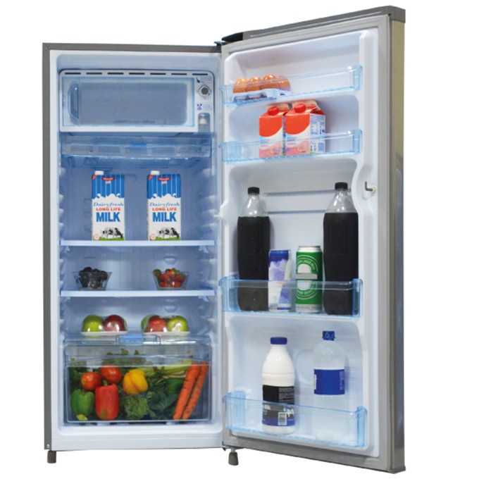 MIKA Refrigerator, 170L, Direct Cool, Single Door, Hairline Silver