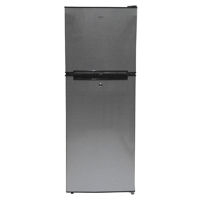 MIKA Refrigerator, 138L, Direct Cool, Double Door, Line Silver Dark