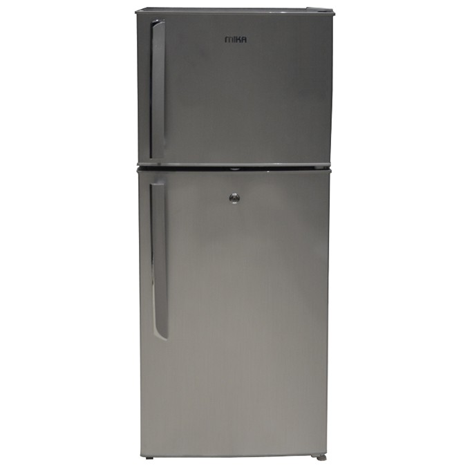 MIKA Refrigerator, 118L, Direct Cool, Double Door, Silver Brush