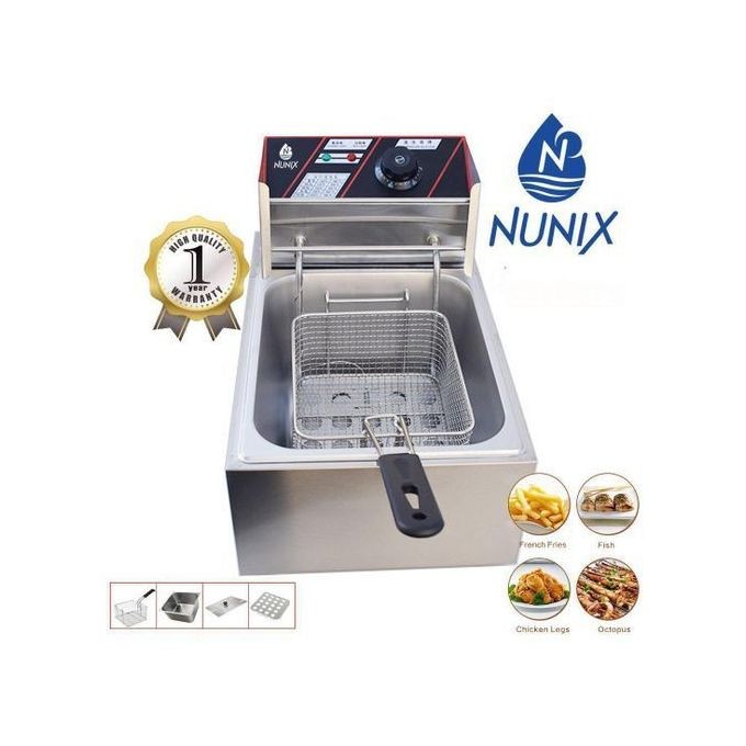Nunix 6L Commercial Stainless Steel Deep-Fryer For Chips/chicken