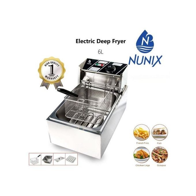 Nunix 6L Commercial Stainless Steel DeepFryer For Chips/chicken