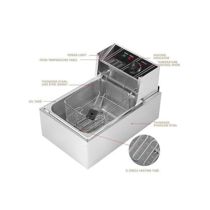 Nunix 6L Commercial Stainless Steel DeepFryer For Chips/chicken