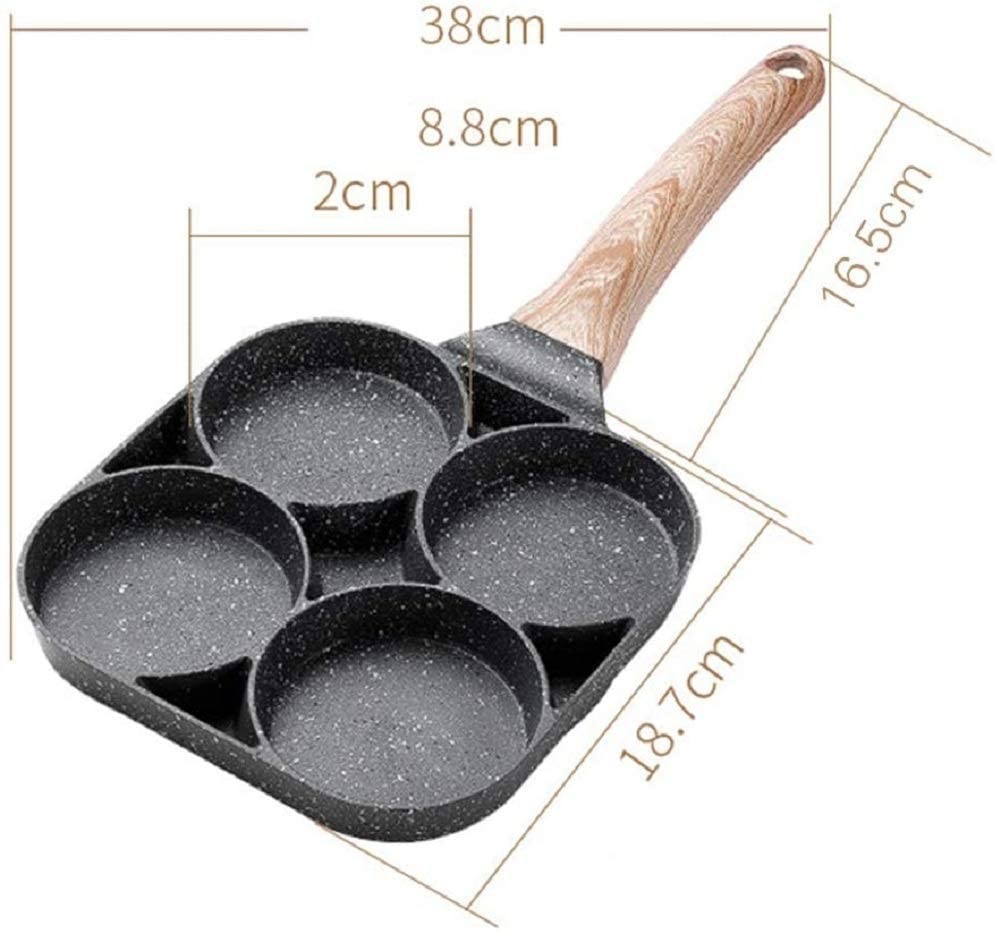 4 Non-Stick Pancake Hole Egg Pan