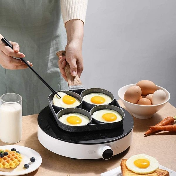 4 Non-Stick Pancake Hole Egg Pan