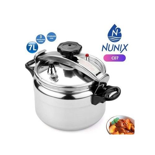 Nunix Stainless Aluminium Pressure Cooker Explosion Proof 7 Litres