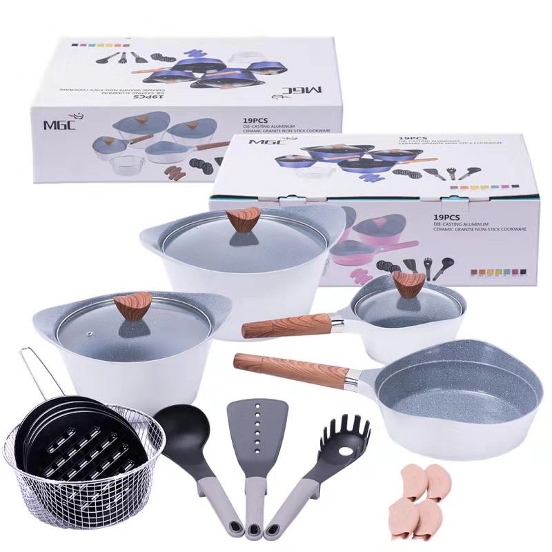 Generic 19 pcs nonstick granite coating cookware