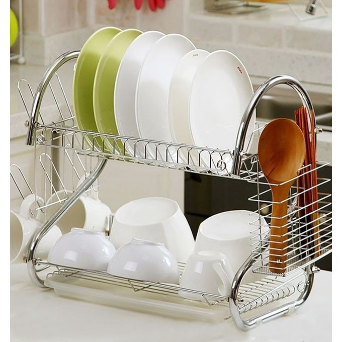 Generic Dish Rack 2 Tier Stainless Steel