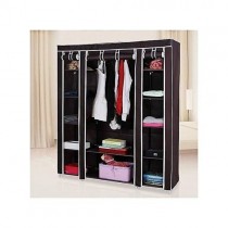 JIBAO Maroon Portable Wardrobe 3 Column