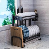 2- tier premium stainless steel dish rack