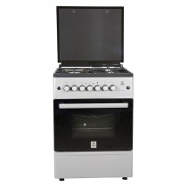 MIKA Standing Cooker, 58cm X 58cm, 3 + 1, Electric Oven, Silver