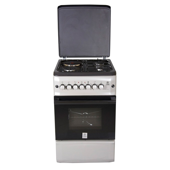 MIKA Standing Cooker, 50cm X 55cm, 3 + 1, Electric Oven, Silver