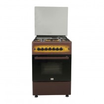MIKA Standing Cooker, 58cm X 58cm, All Gas, Gas Oven, Dark Brown
