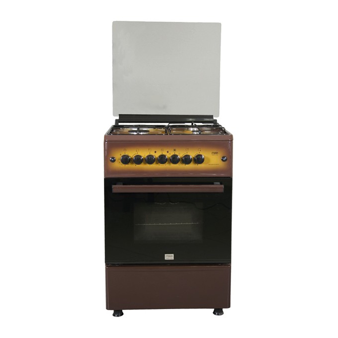 MIKA Standing Cooker, 58cm X 58cm, All Gas, Gas Oven, Dark Brown