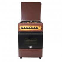MIKA Standing Cooker, 50cm X 55cm, 3 + 1, Electric Oven, Light Brown TDF