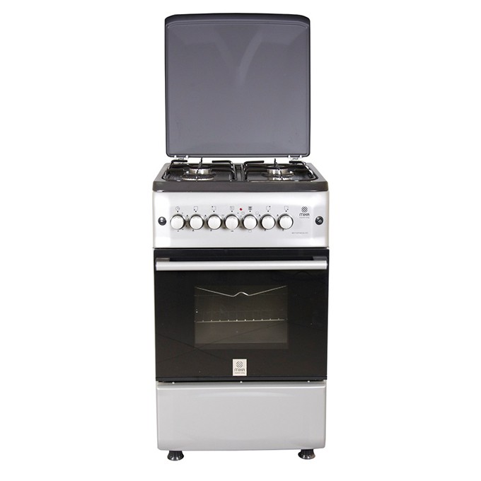 MIKA Standing Cooker, 50cm X 55cm, 4GB, Electric Oven, Silver
